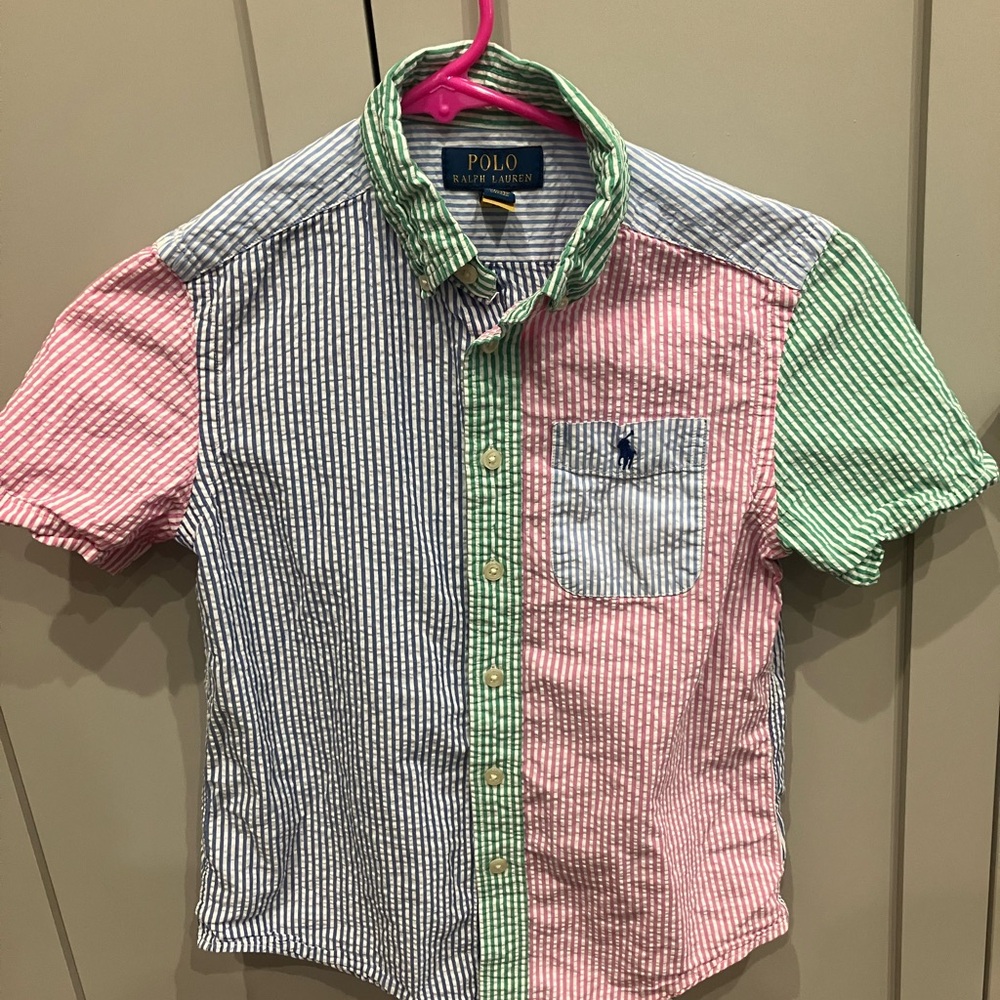 Polo by Ralph Lauren Kids Preppy Striped Cotton Button-Down Shirt - Pink